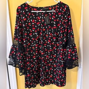 NWT Lane Bryant cherry print top cherries 18/20